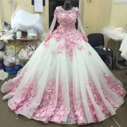 Pink Prom Dresses, Floral Prom Dresses,fashion..