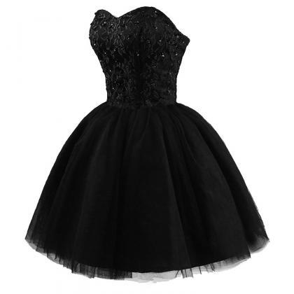Lace Sweetheart Homecoming Little Black Dresses..