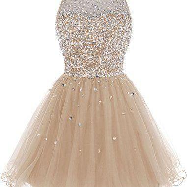 Short Tulle Beading Homecoming Dress Prom..