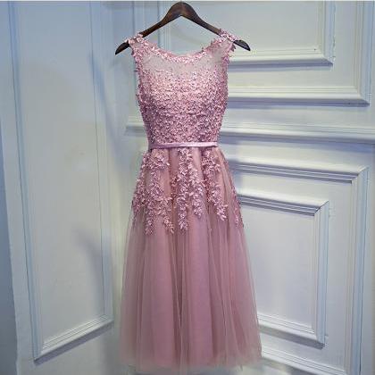 Cute A-line Purple Lace Short Prom Dress,..