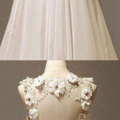 Beautifully Romantic A Line Lace Flower Keyhole..