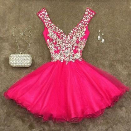 Bling Party Dress,short Prom Dress,silver Beading..