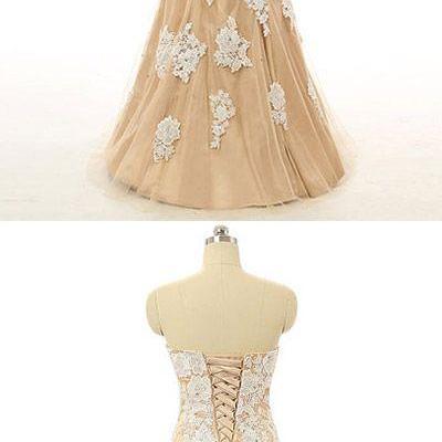 Fashion Sweetheart Formal Dresses,tulle Appliques..
