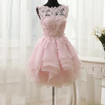Elegant Floral Lace Ball Gowns Organza Layered..