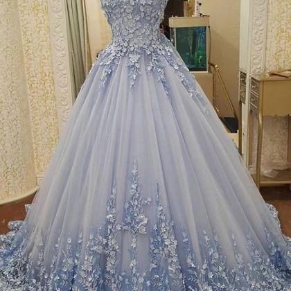 Elegant Tulle Evening Dress, Sexy Ball Gown..