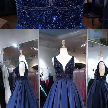 Beading Ball Gown Prom Dress,long Prom..
