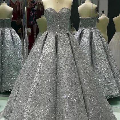 Sweetheart Prom Dresses,gray Prom..