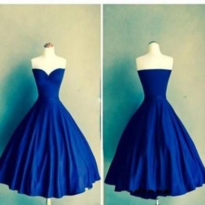 Royal Blue Ball Gown Sweetheart Simple Tight..