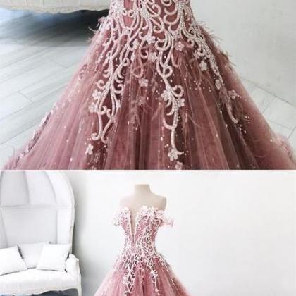 Beautiful Prom Dress A-line Off-the-shoulder Lace..