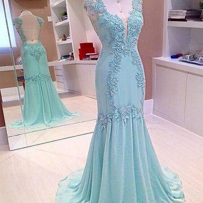 Open Back Lace Prom Dress,mermaid Prom Dress,p2200