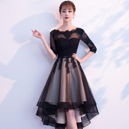 Pretty Lace Short Prom Dresses,a-line Black Lace..