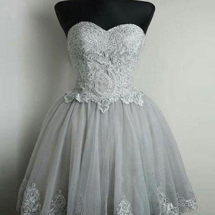 A Line Strapless Sweetheart Homecoming Dresses,..