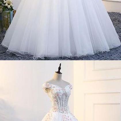 2018 Evening Gowns White Tulle Off Shoulder Prom..