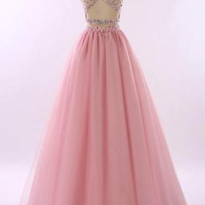 Two Pieces One Shoulder Crystals Prom Dresses,a..