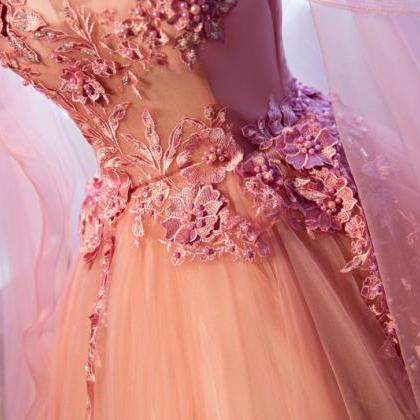 Luxury Appliqued Puffy Long Prom Dress,princess..
