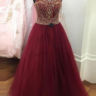 Burgundy Prom Dresses,ball Gown Evening Prom..