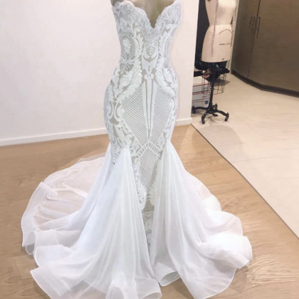 Luxury Elegant Mermaid Wedding Dress 2019 Trumpet..