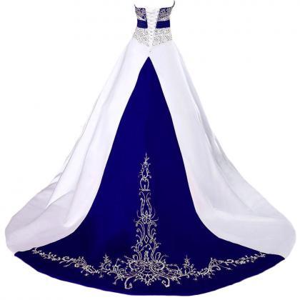 Wedding Dresses,royal Blue Wedding Dresses,bridal..
