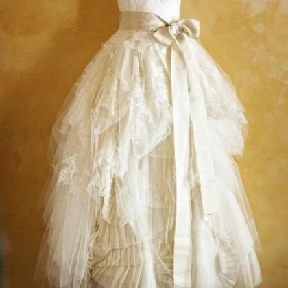W3426 Handmade Lace Wedding Dresses With Sash,..