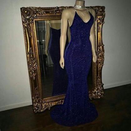 P3428 Royal Blue Sequin Prom Dress 2019 Mermaid..