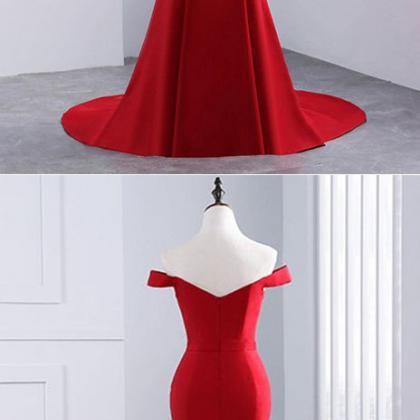 P3479 Elegant Red Off The Shoulder Prom Dress,..