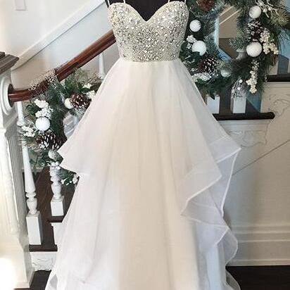 P3486 Sexy Tulle Beaded Sweetheart Prom..