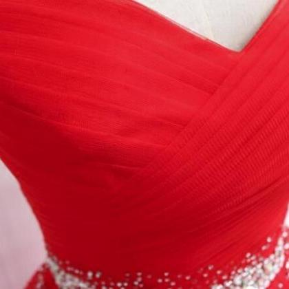 P3505 Beautiful Red Tulle Sweetheart Off Shoulder..