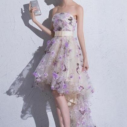 H3527 Cute Short Tulle High Low Homecoming Dress,..