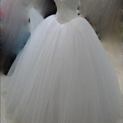 W3546 Dramatic Beaded Bodice Ball Gown Wedding..