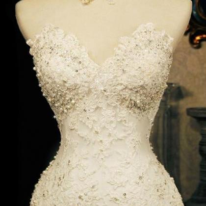 W3554 Appliques Mermaid Wedding Dress(necklace Not..