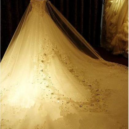 W3557 Appliques Beaded Luxurious Wedding Dress..