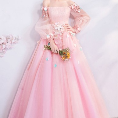 P3600 Fairy Pink Butterfly Off Shoulder Poofy Prom..