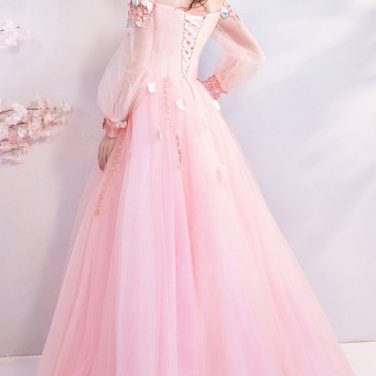 P3600 Fairy Pink Butterfly Off Shoulder Poofy Prom..
