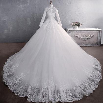 W3613 Lace Wedding Dress, Style, High Neck Long..