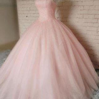 P3630 Pink Ball Gown Beading Long Charming Evening..