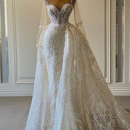 W3655 Luxury Sparkly Wedding Dresses Mermaid Women..