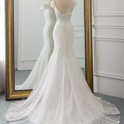 W3659 Cap Sleeve Style Lace Wedding Dress 2021..