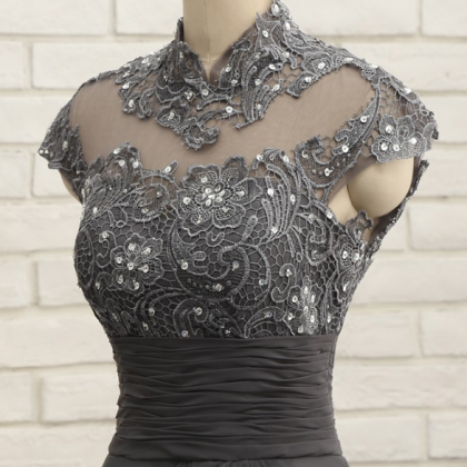 P3714 Grey Mother Of Bride Dresses,lace Prom..