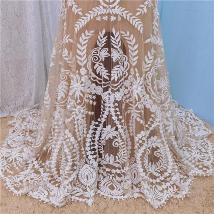 W3757 Boho Wedding Dress Chic Lace Long Sleeve..