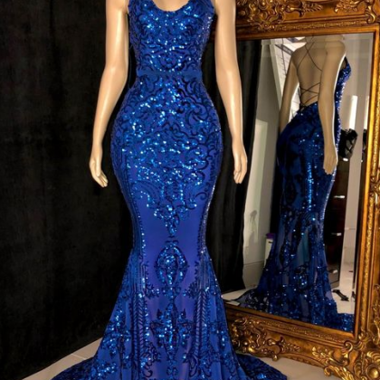 P3783 Sexy Royal Blue Evening Dresses, Prom..