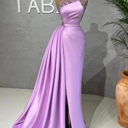 P3817 Lilac Mermaid Evening Dress 2023 Illusion..