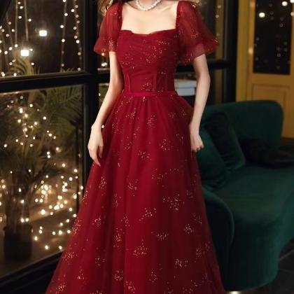 P3822 Elegant Prom Dress,tulle Party Dress,red..