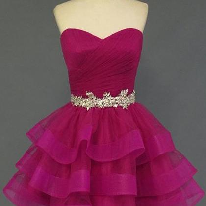 P3829 Lovely Ball Gown Tulle Sweetheart Short Prom..