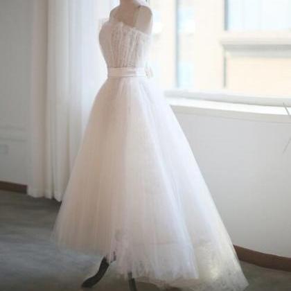 H3843 White Tulle Lace Short Prom Dress Evening..