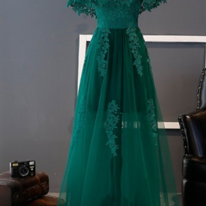 P3864 Prom Dresses,charming Green A-line Lace..