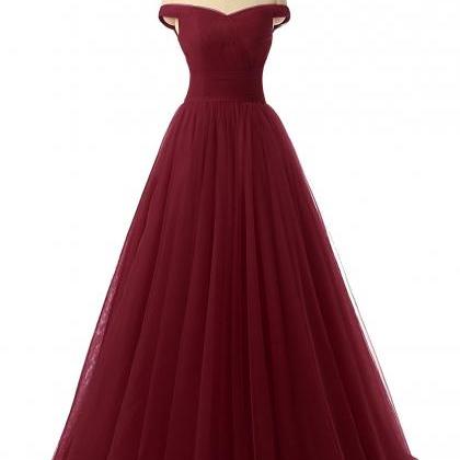 A-line Tulle Prom Formal Evening Dress, Sexy..