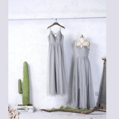 Gray Prom Dress,spaghetti Prom Dress,fashion Prom..