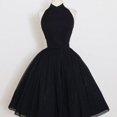 Vintage Short Prom Dress, Black Prom Dress, Simple Prom Dresses, Black Short Prom Dress, Ball Gown, Black Short Evening Dress, Party Dress