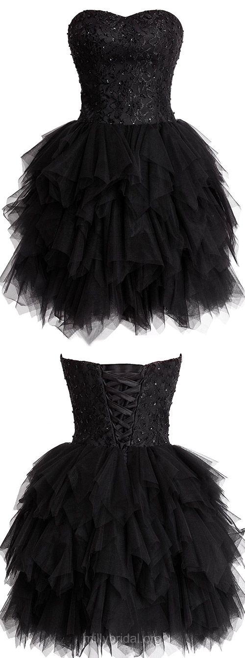 Custom Made Sweetheart Neckline Beaded Embroidery Ruffled Layered Tulle Short Evening Dress, Homecoming Dresses, Wedding Dress , Cocktail Dresses
