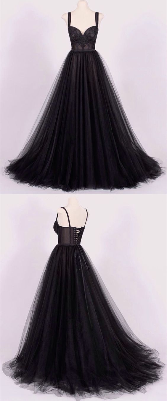Sleeveless Sheer Corset Tulle A-line Long Prom Dress, Evening Dress Featuring Lace-up Back